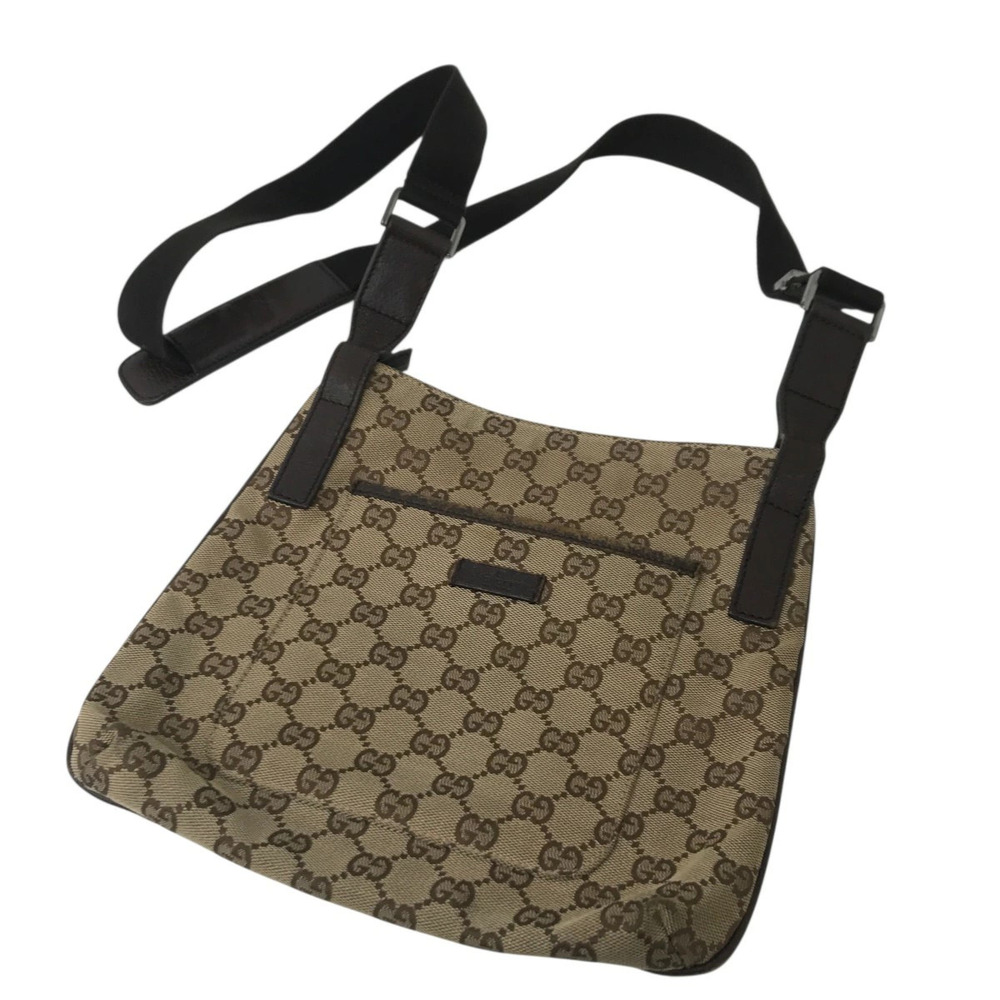 Gucci GG Canvas Camera Crossbody Bag Brown